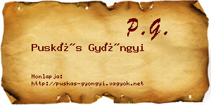 Puskás Gyöngyi névjegykártya